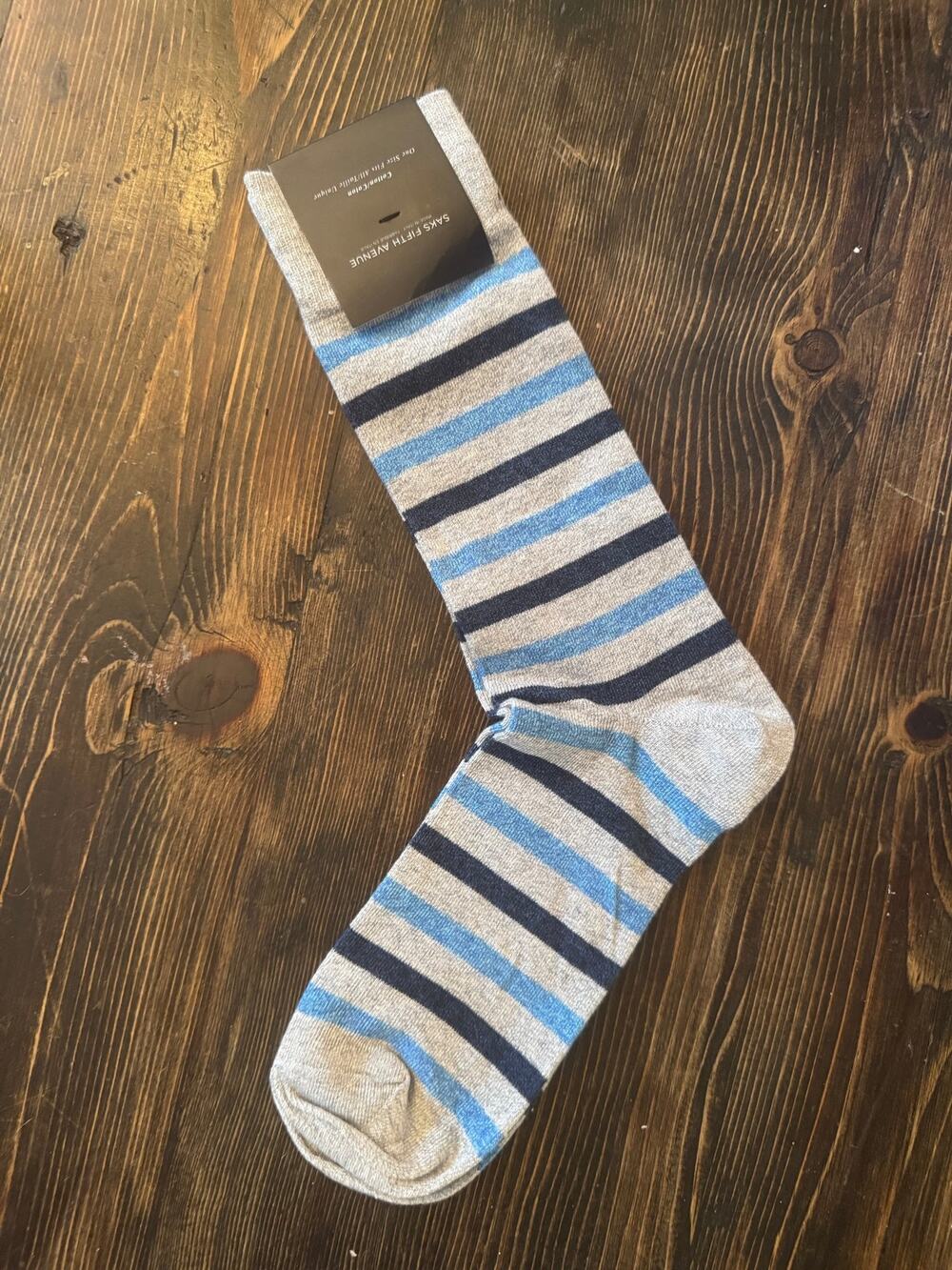 Saks Fifth Avenue NWT Men's Multicolor Cotton Dress Socks One Size Made in Italy